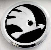 Шильдик эмблема автомобильный SHKP Skoda SB серебряный пластик